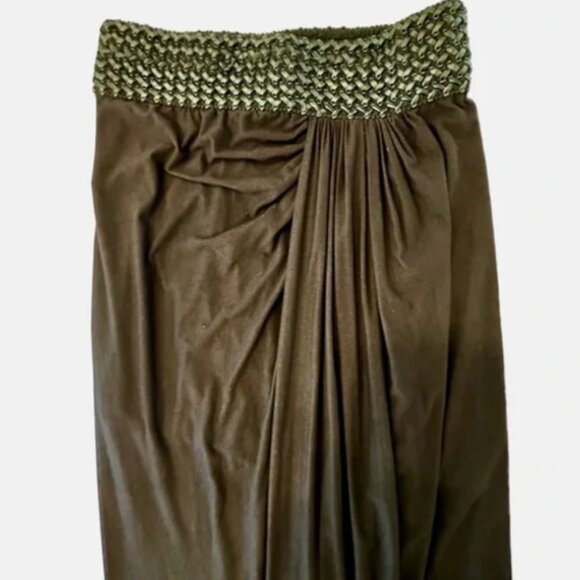 Venus Black Maxi Skirt With Faux Leather Waistband - Picture 2 of 3